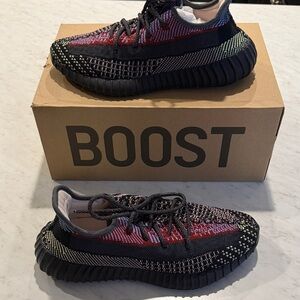Adidas Yeezy Boost 350 V2 Black with Red and Green Accents